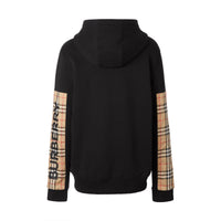 Sweat à capuche à motif Vintage check et logo - Black