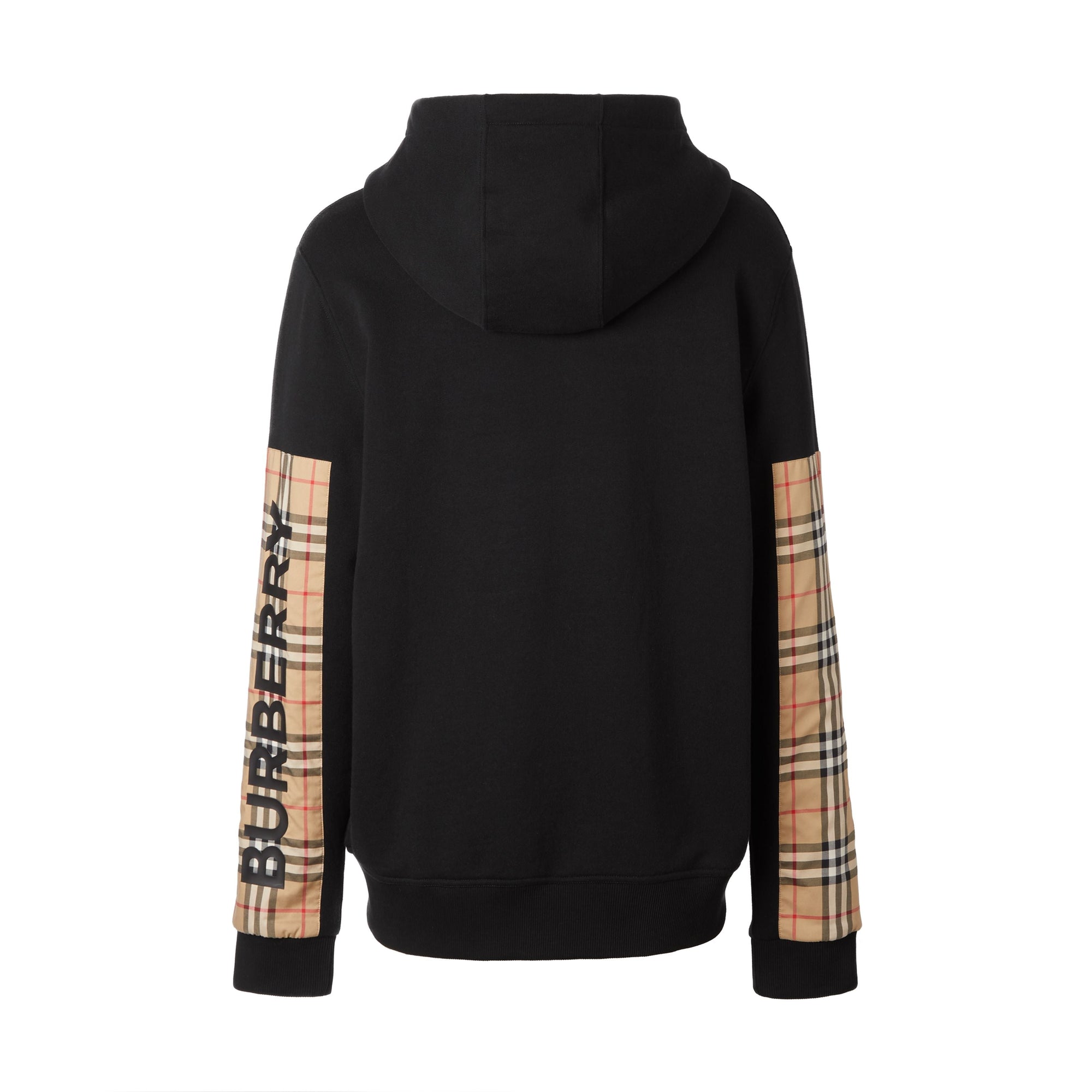 Sweat à capuche à motif Vintage check et logo - Black