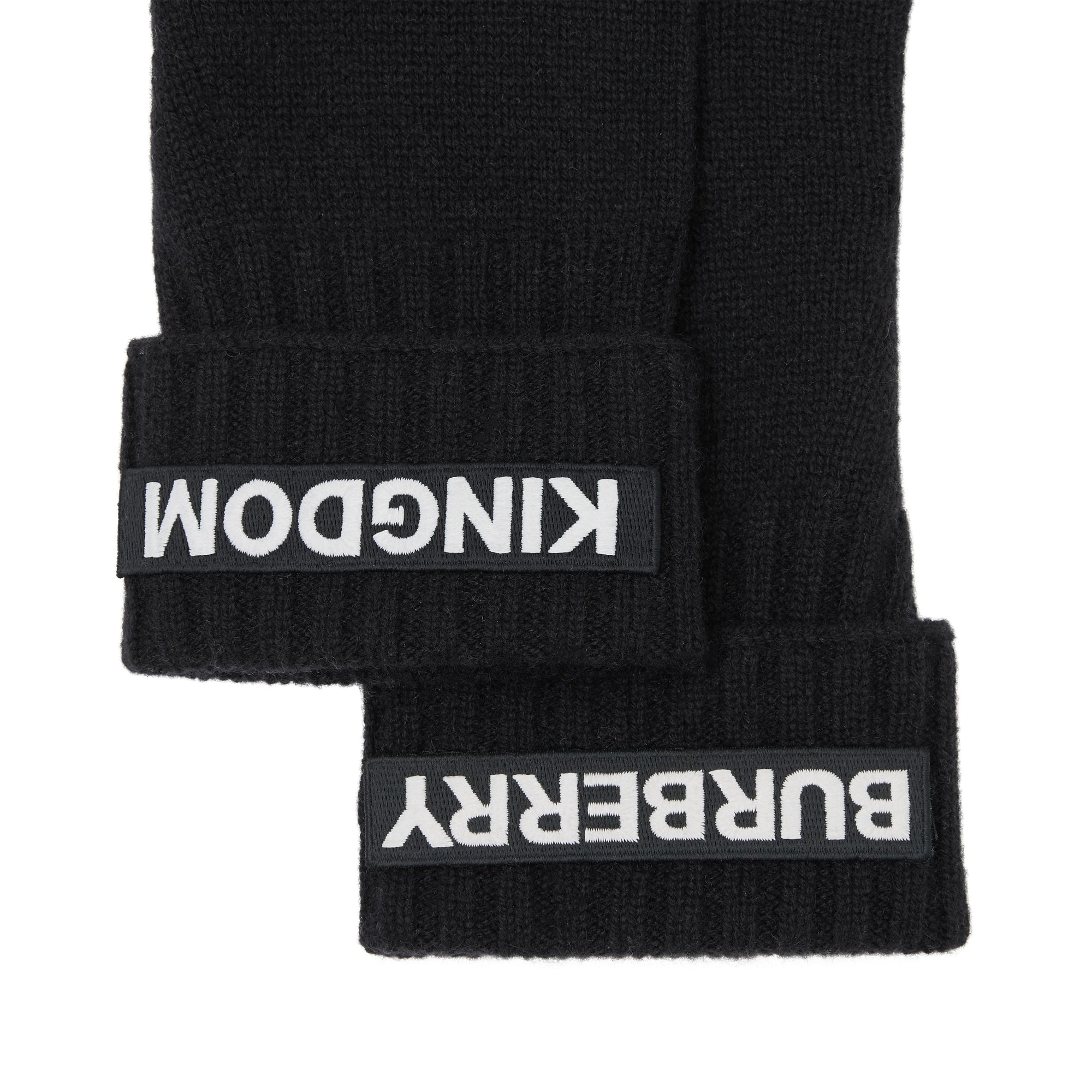 Gants en cachemire à appliqués logo - Black