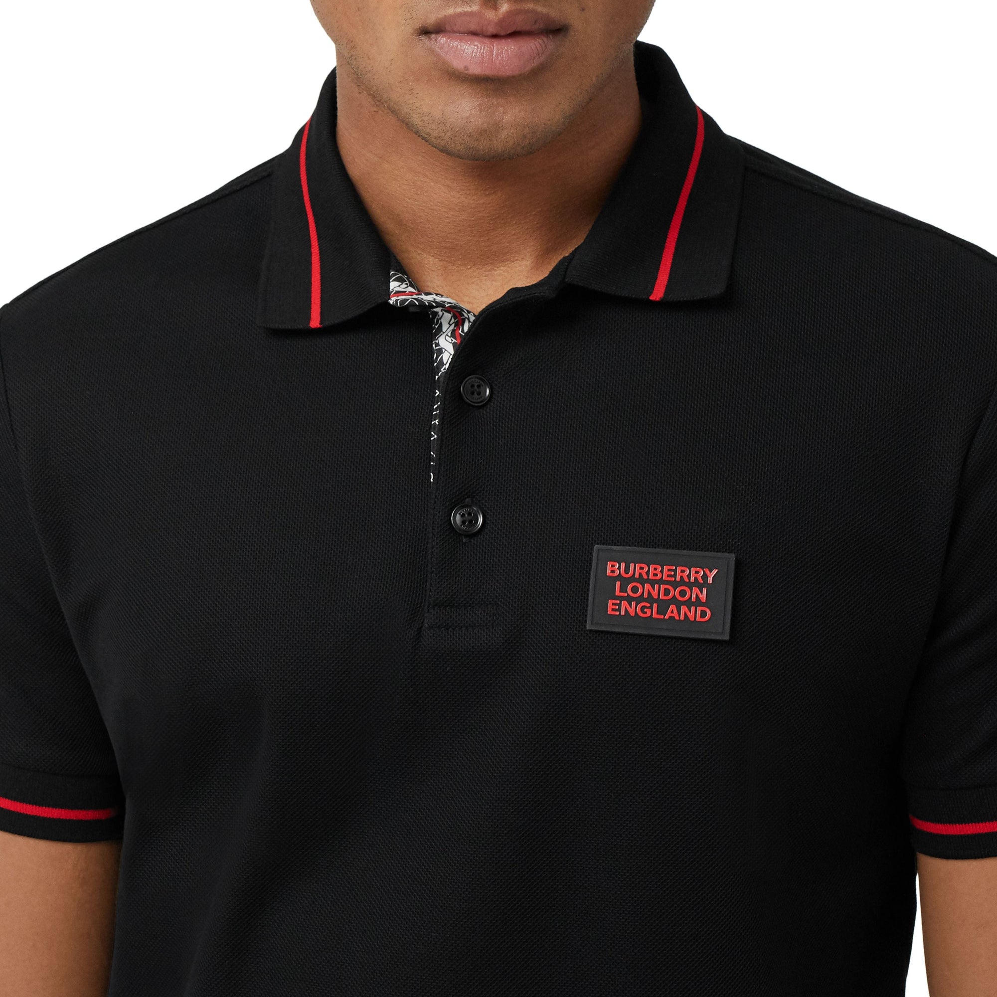 Polo à logo appliqué - Black