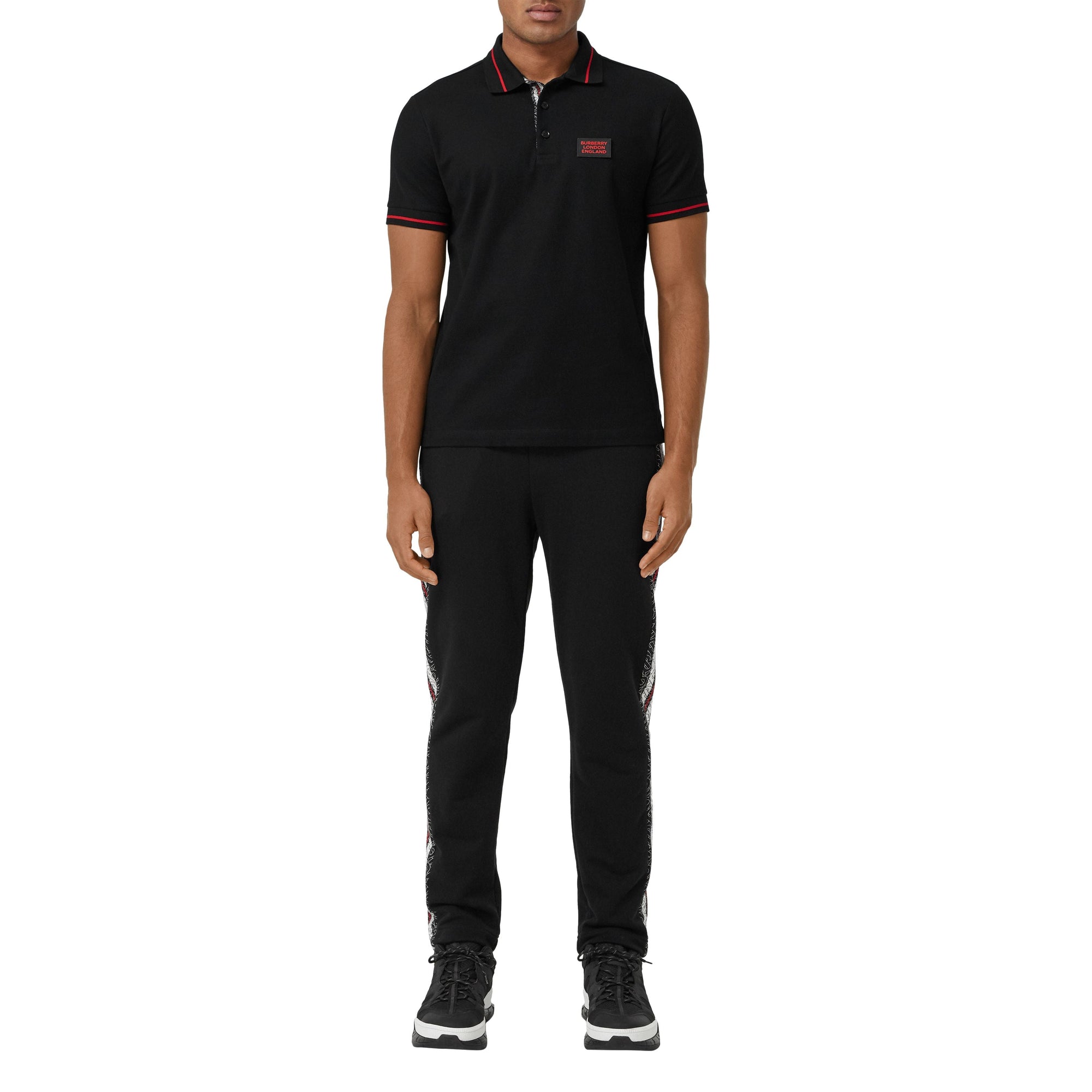 Polo à logo appliqué - Black