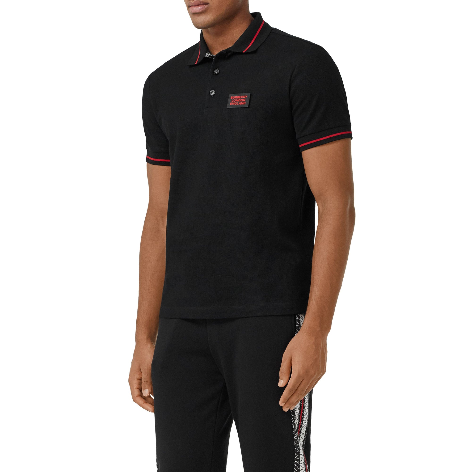 Polo à logo appliqué - Black