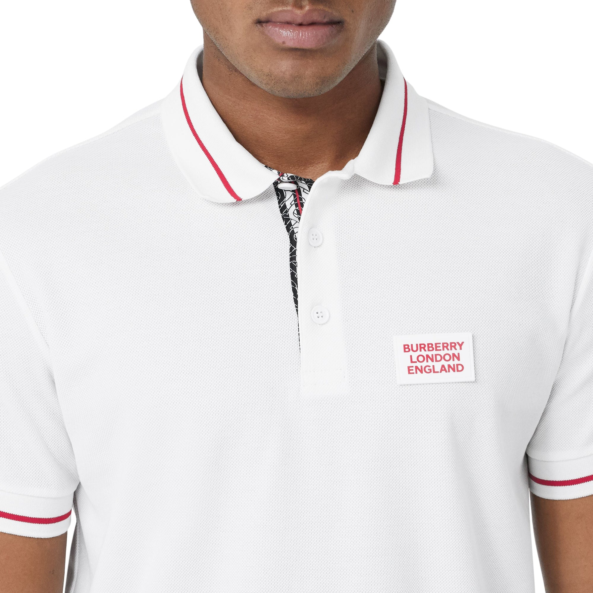 Polo à logo appliqué - White