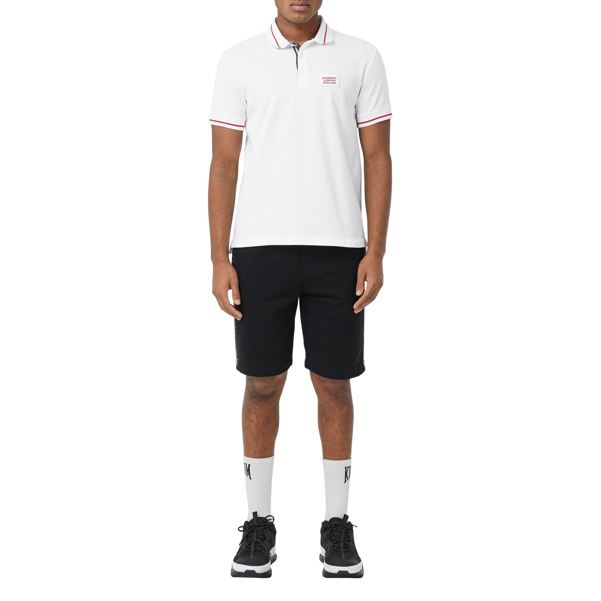 Polo à logo appliqué - White