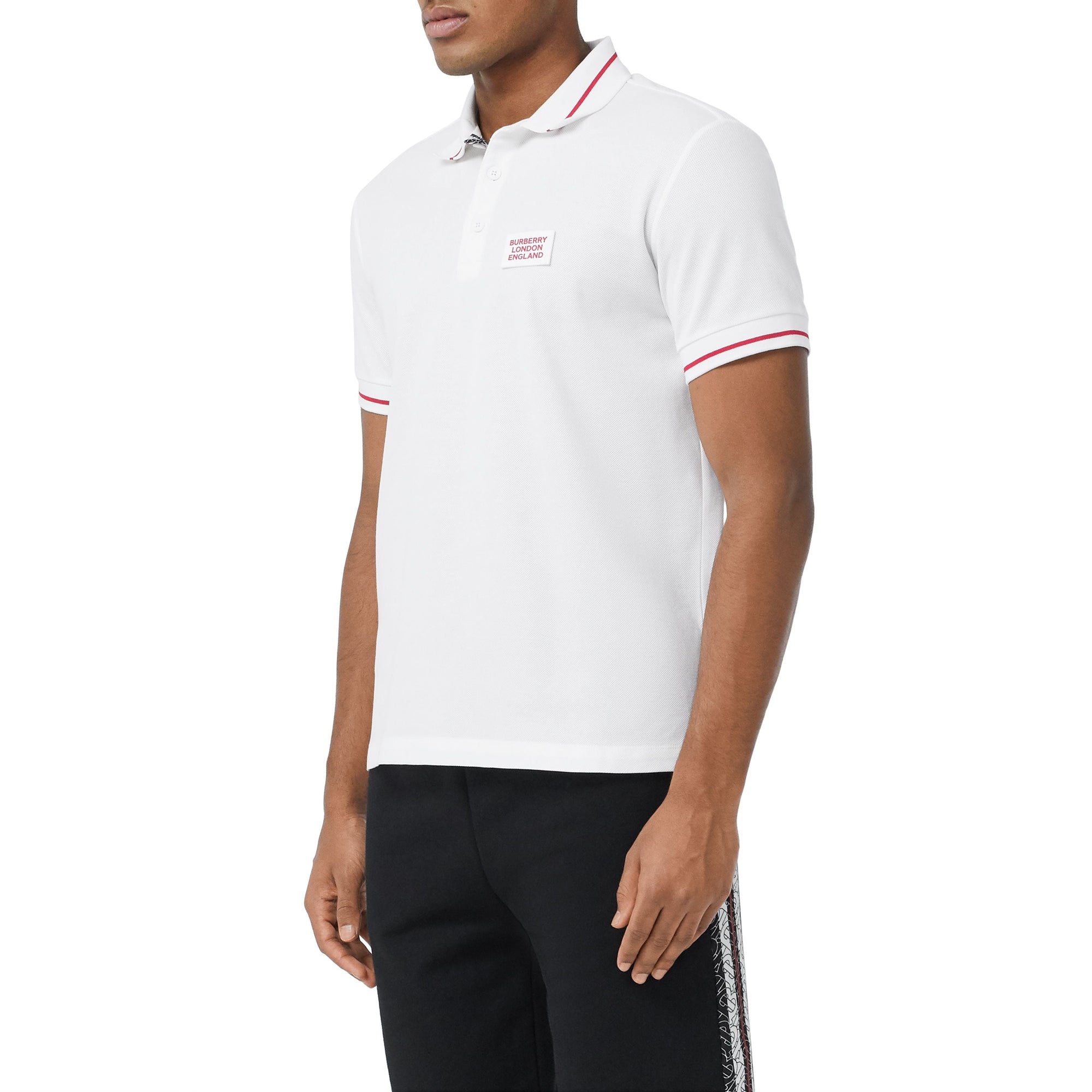 Polo à logo appliqué - White
