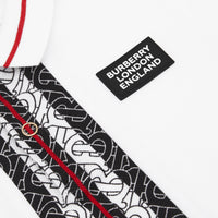 Polo enfant en piqué de coton rayé Monogram - White