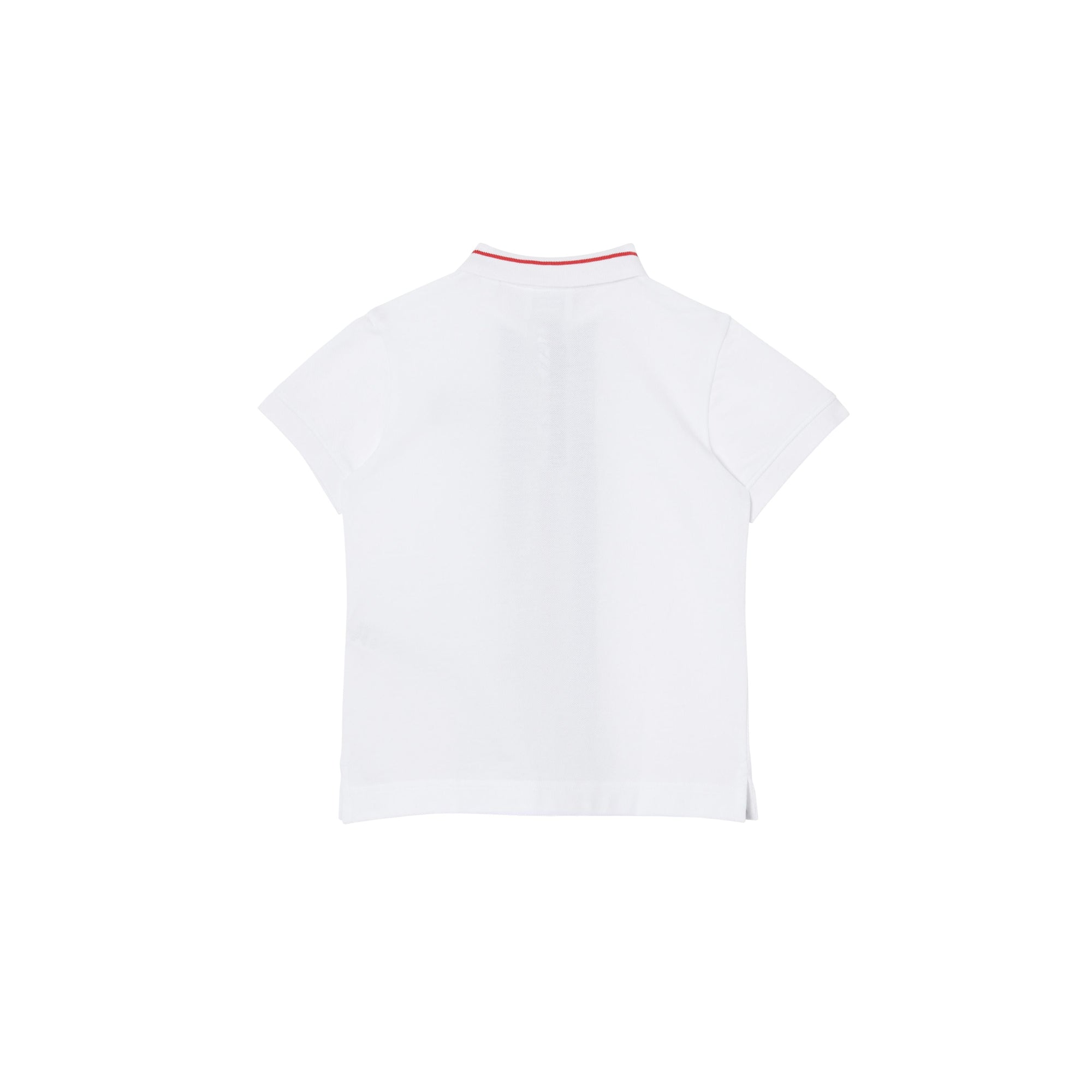 Polo enfant en piqué de coton rayé Monogram - White
