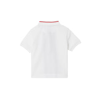Polo bébé en piqué de coton rayé Monogram - White