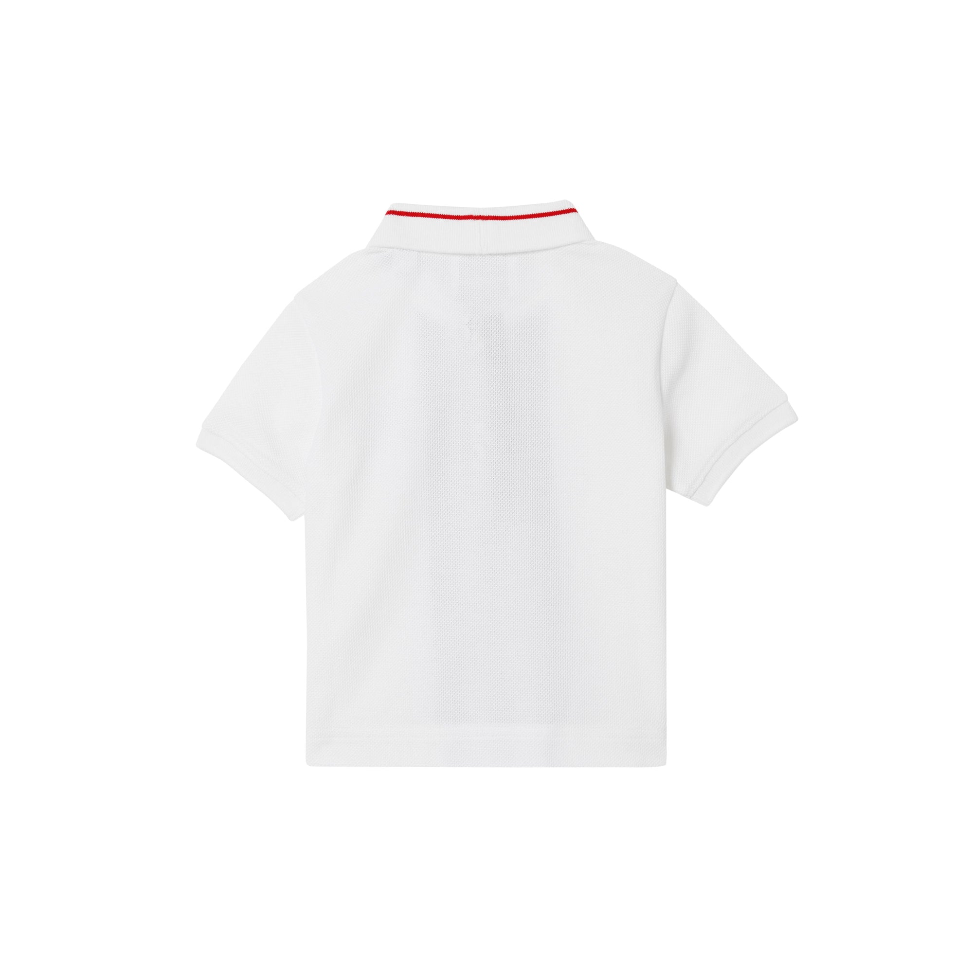 Polo bébé en piqué de coton rayé Monogram - White