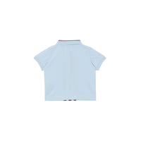 Polo en piqué de coton rayé Monogram - Pale Blue
