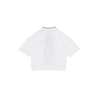 Polo en piqué de coton rayé Monogram - White & Red
