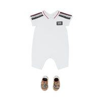 Combinaison en coton rayée Monogram - White