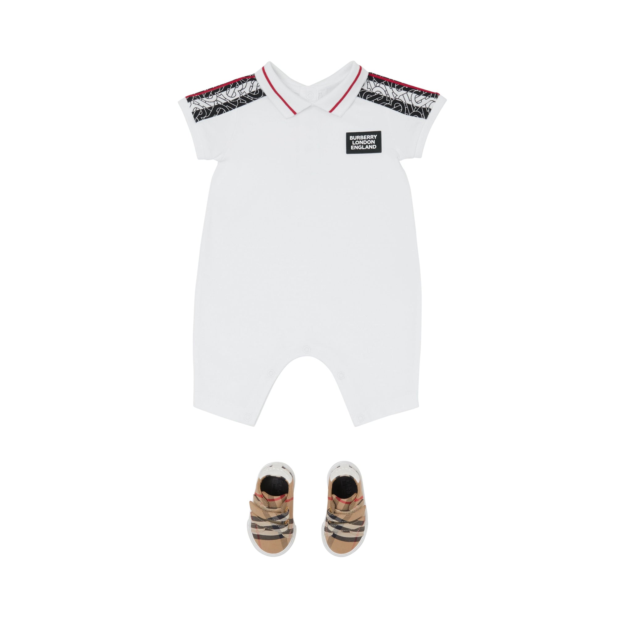 Combinaison en coton rayée Monogram - White