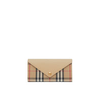 Portefeuille continental à motif Vintage check - Light Beige