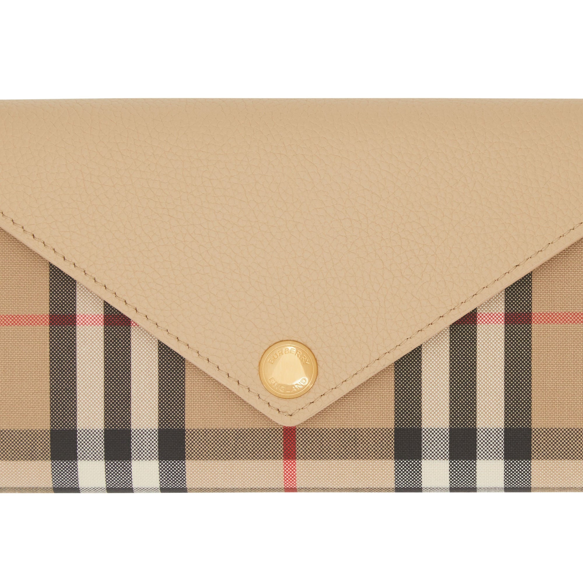 Portefeuille continental à motif Vintage check - Light Beige