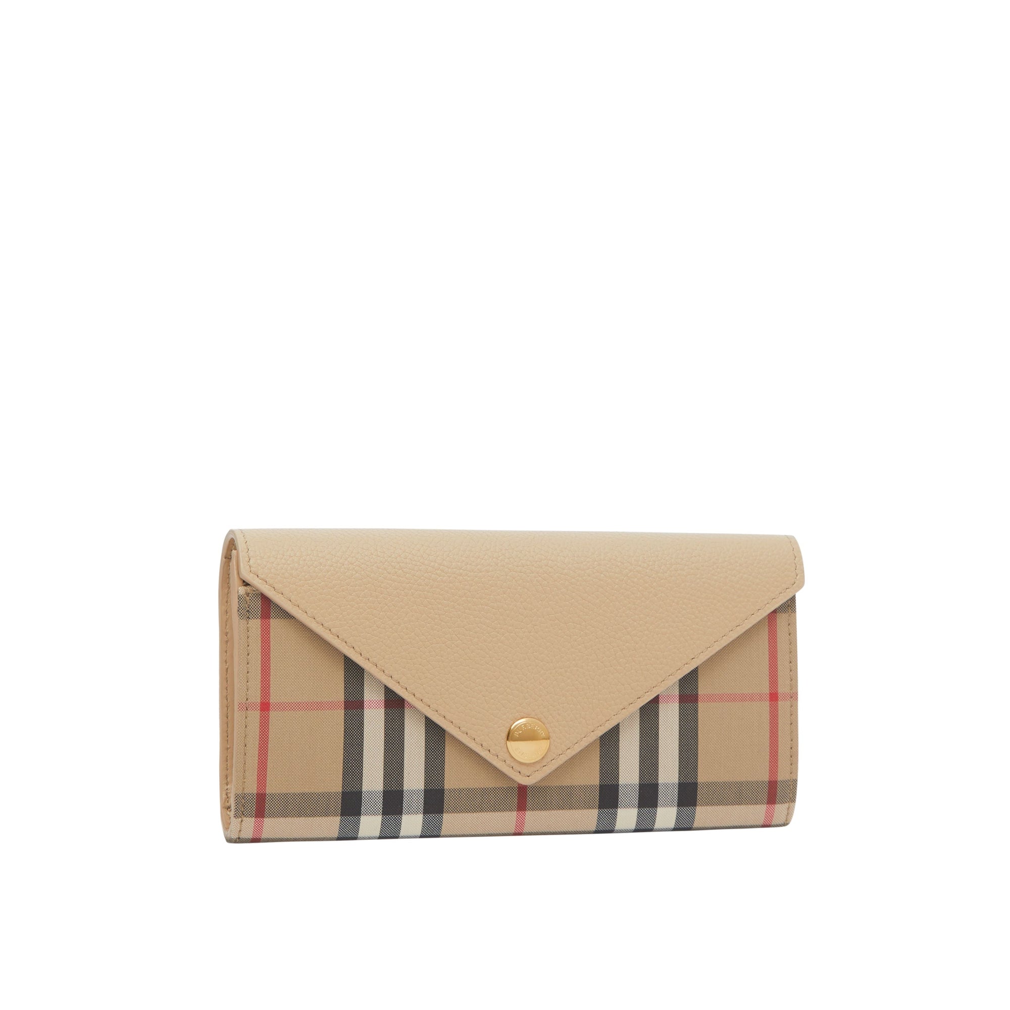 Portefeuille continental à motif Vintage check - Light Beige