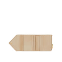 Portefeuille à rabat en cuir grainé - Light Beige