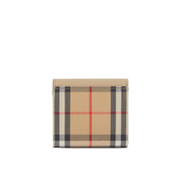 Portefeuille à rabat en cuir grainé - Light Beige