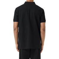 Polo en piqué en coton à bandes - Black