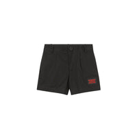 Short ajusté en sergé de coton avec logo appliqué - Black