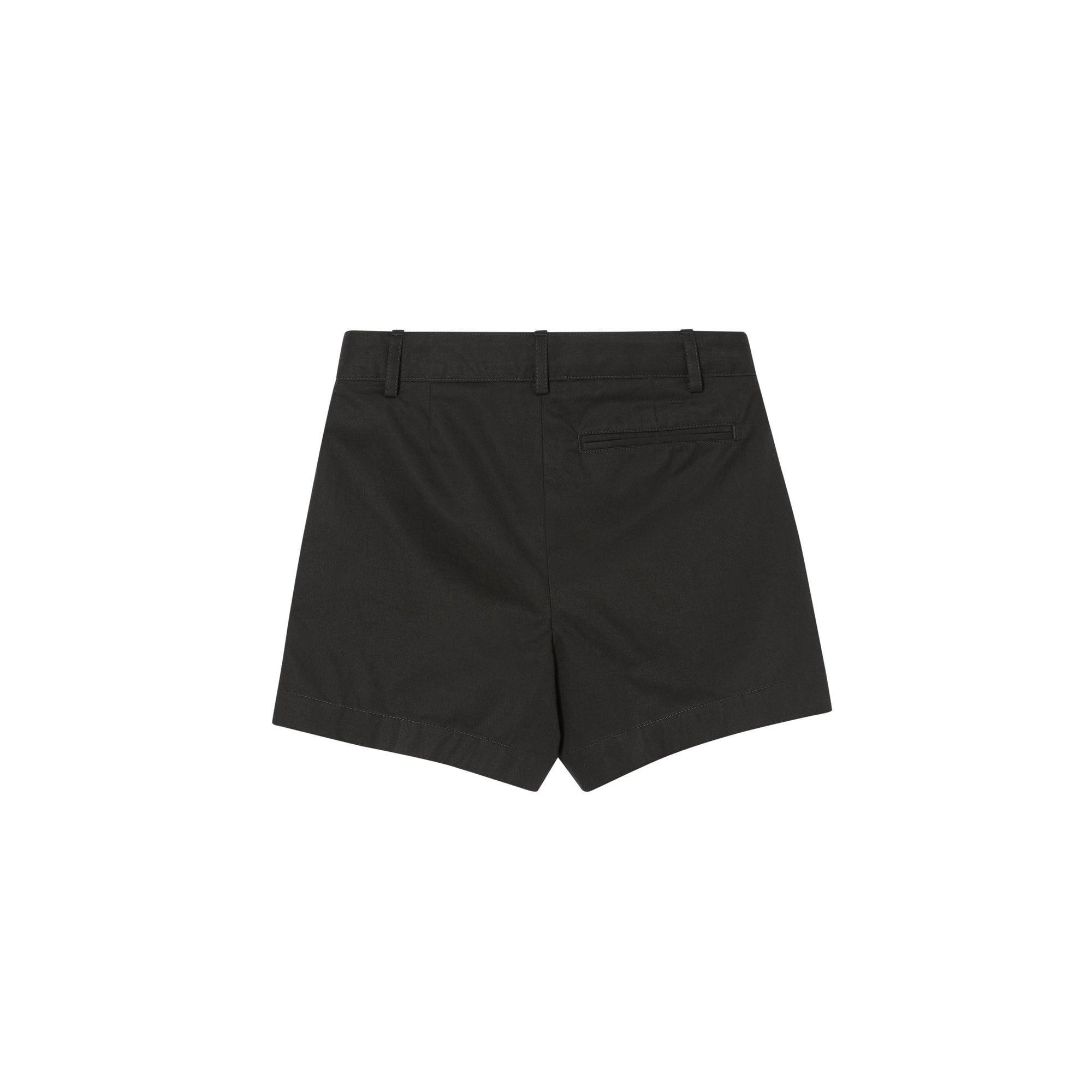 Short ajusté en sergé de coton avec logo appliqué - Black
