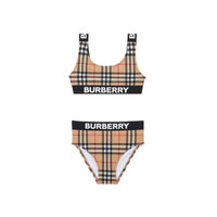Maillot de bain deux pièces à motif check - Archive Beige Check