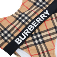 Maillot de bain deux pièces à motif check - Archive Beige Check
