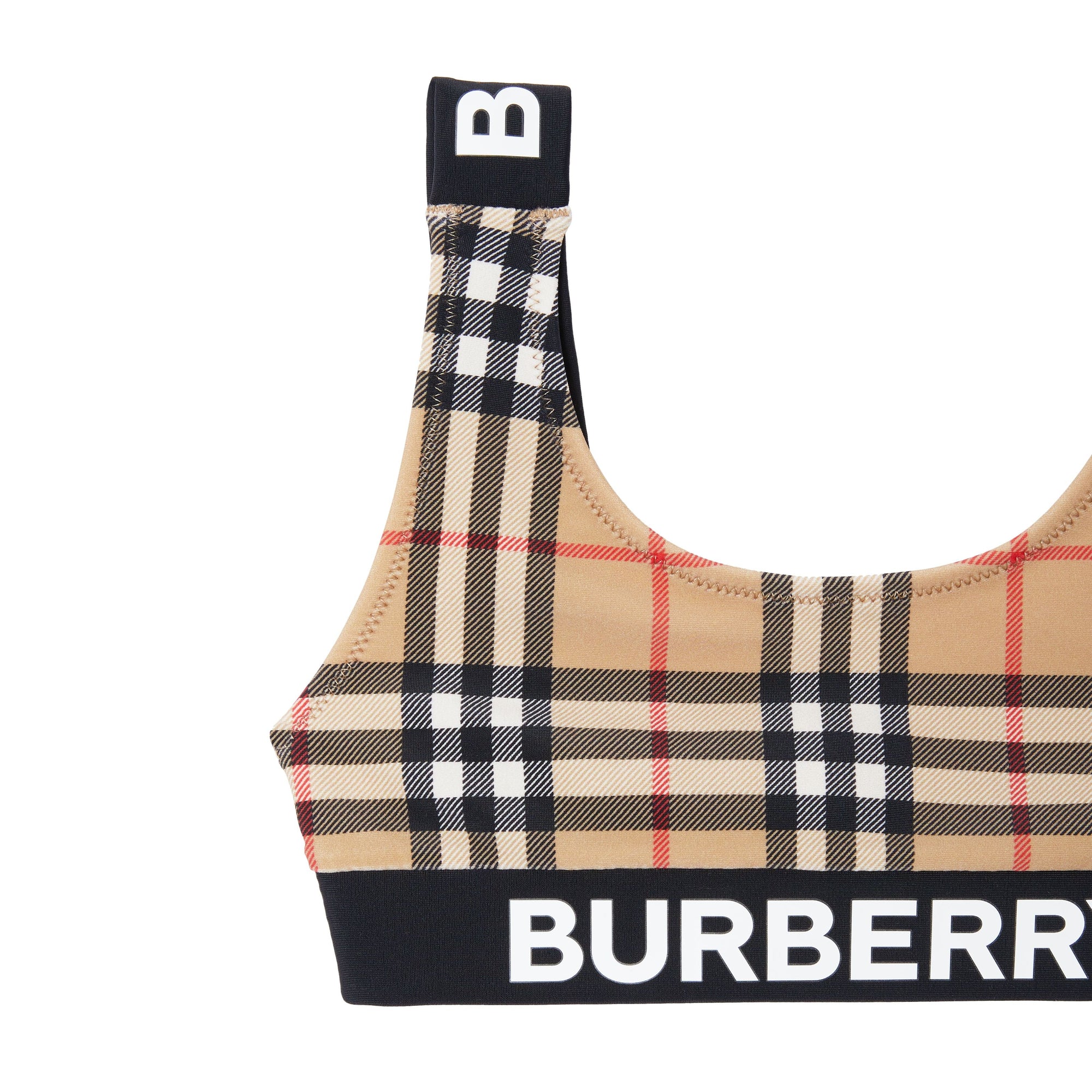 Maillot de bain deux pièces à motif check - Archive Beige Check