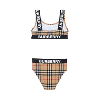 Maillot de bain deux pièces à motif check - Archive Beige Check