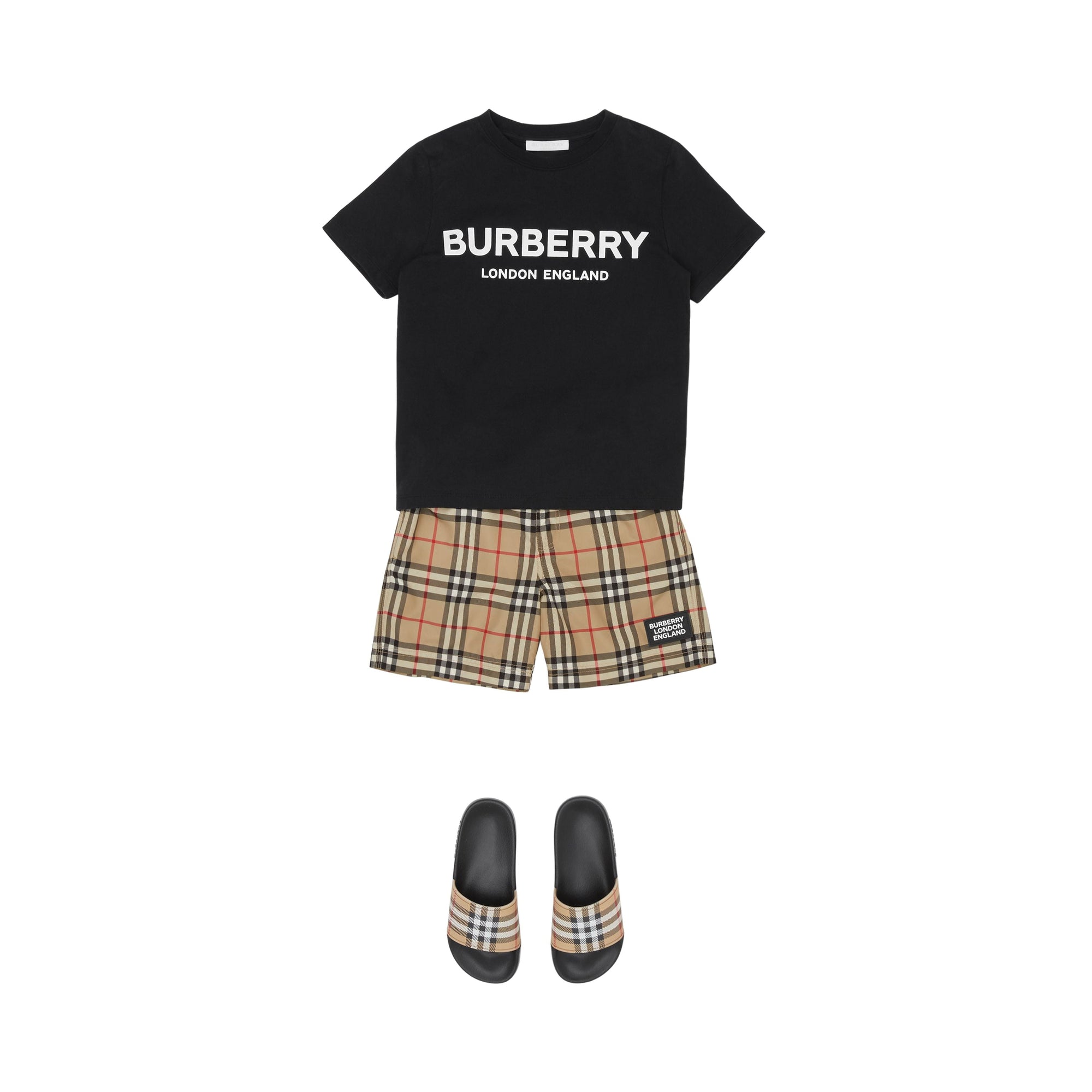 Short de bain Vintage Check avec logo - Archive Beige Check