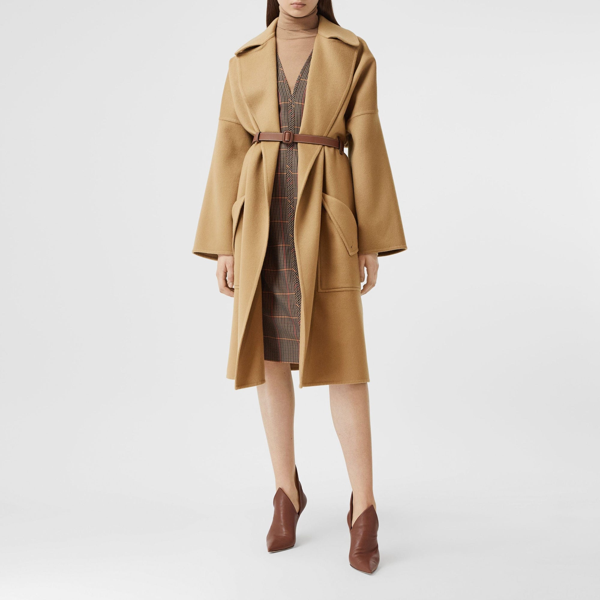 Manteau portefeuille en cachemire double face - Camel