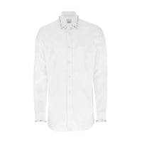 Chemise habillée en popeline de coton avec ornements - White