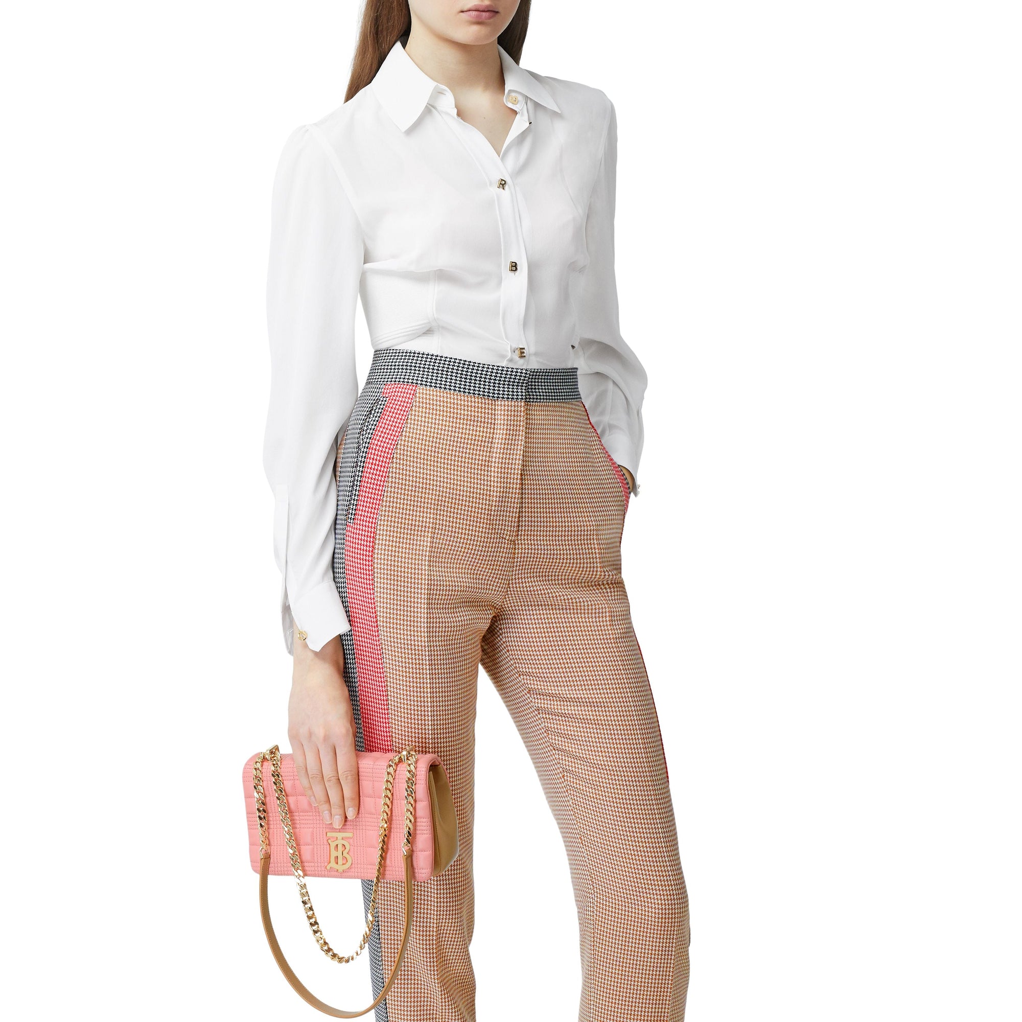 Petit sac Lola en cuir d'agneau bicolore matelassé - Peony & Camel