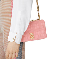 Petit sac Lola en cuir d'agneau bicolore matelassé - Peony & Camel