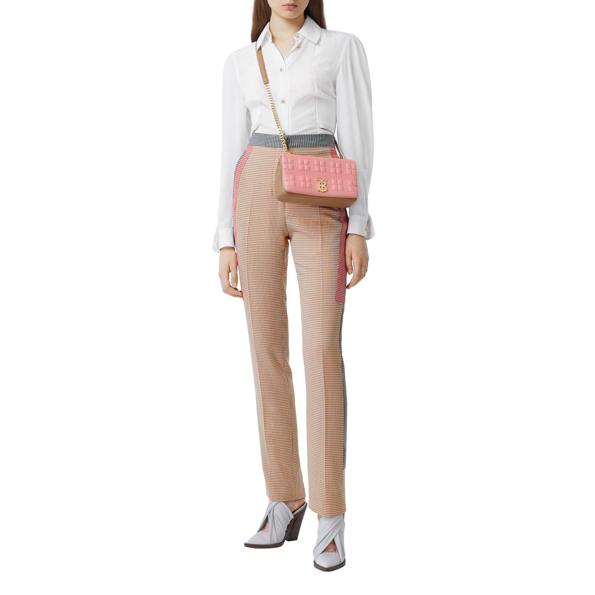 Petit sac Lola en cuir d'agneau bicolore matelassé - Peony & Camel