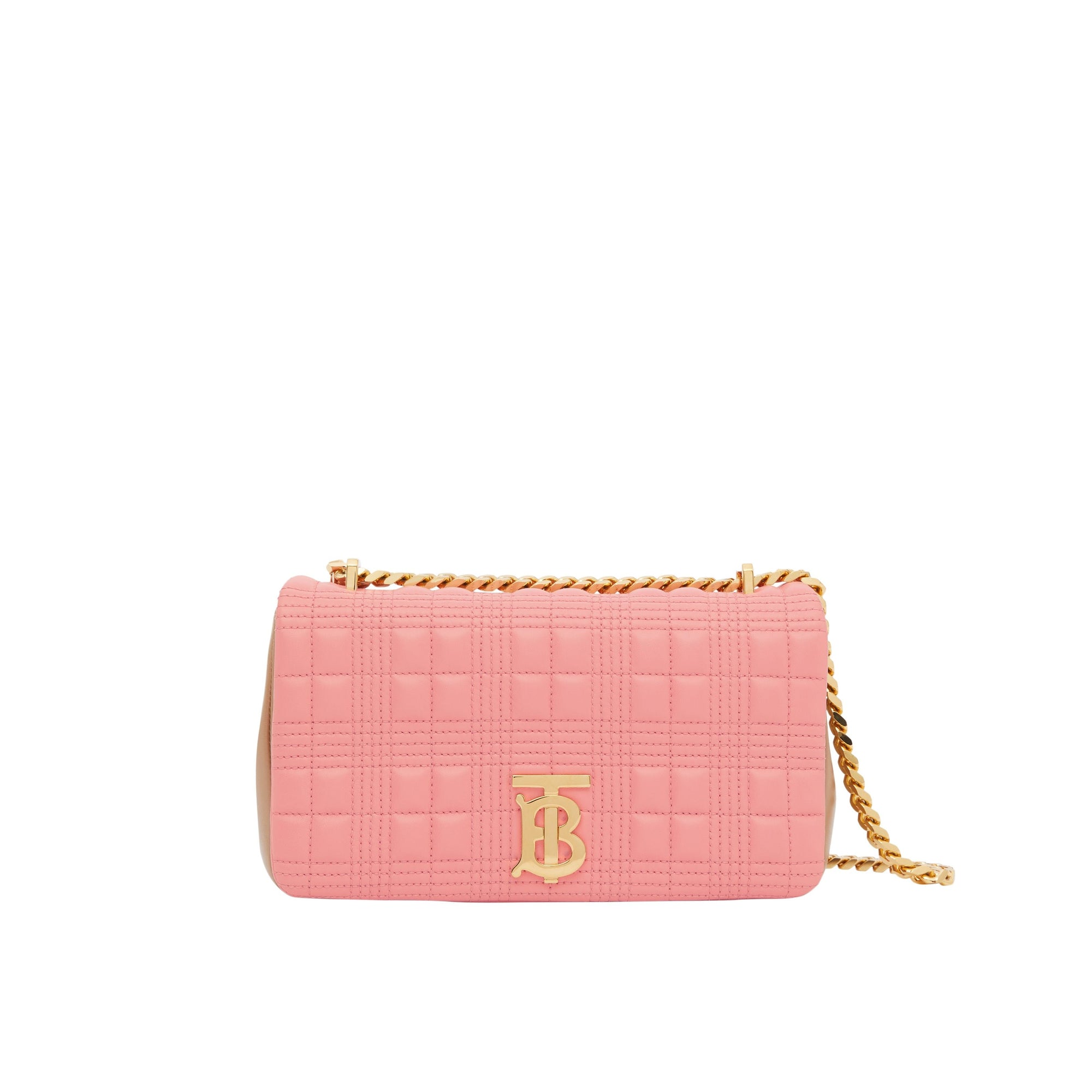 Petit sac Lola en cuir d'agneau bicolore matelassé - Peony & Camel