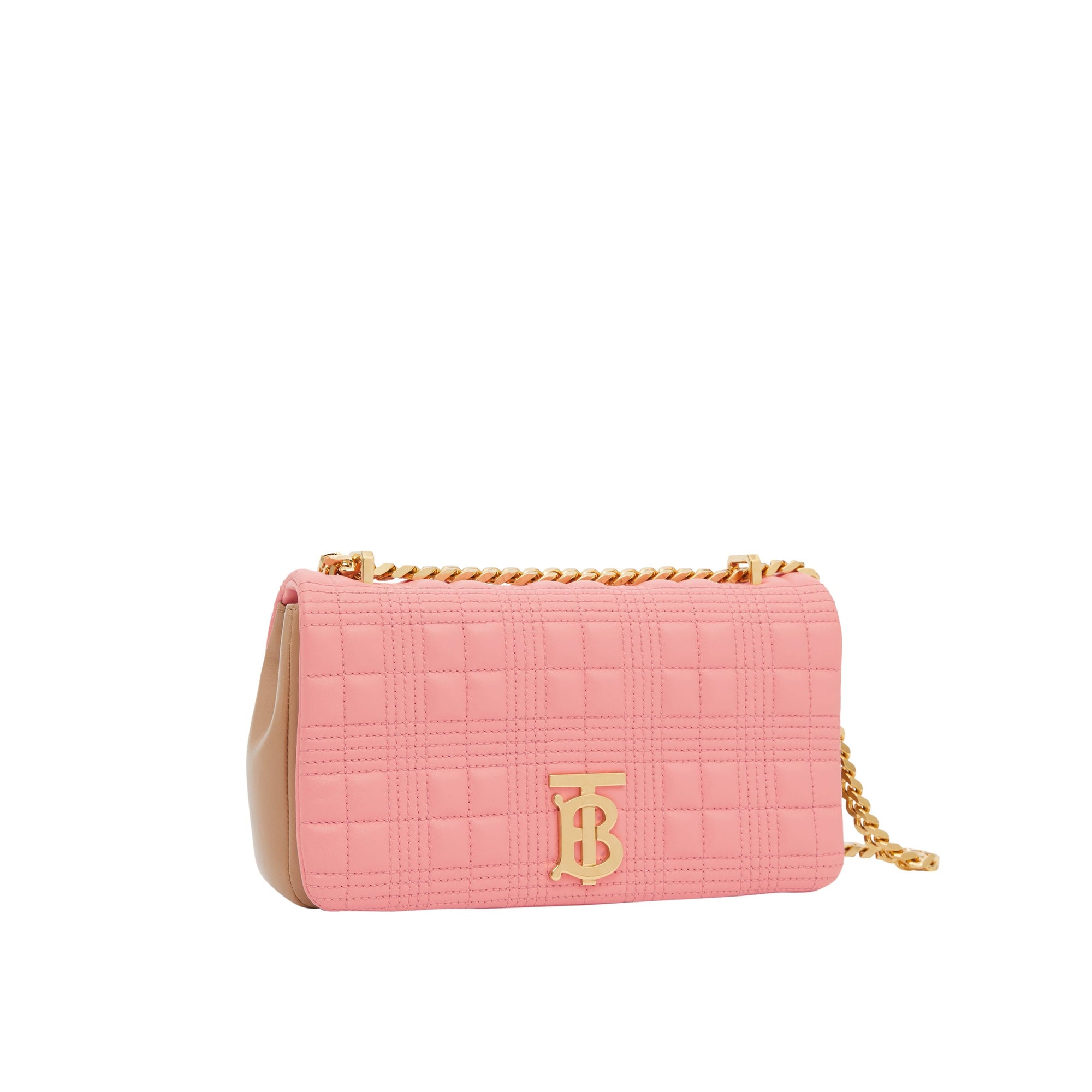 Petit sac Lola en cuir d'agneau bicolore matelassé - Peony & Camel