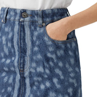 Minijupe en denim à imprimé daim - Mid Indigo