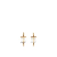 Boucles d'oreilles plaquées or et palladium Monogram - Light gold & Palladiom