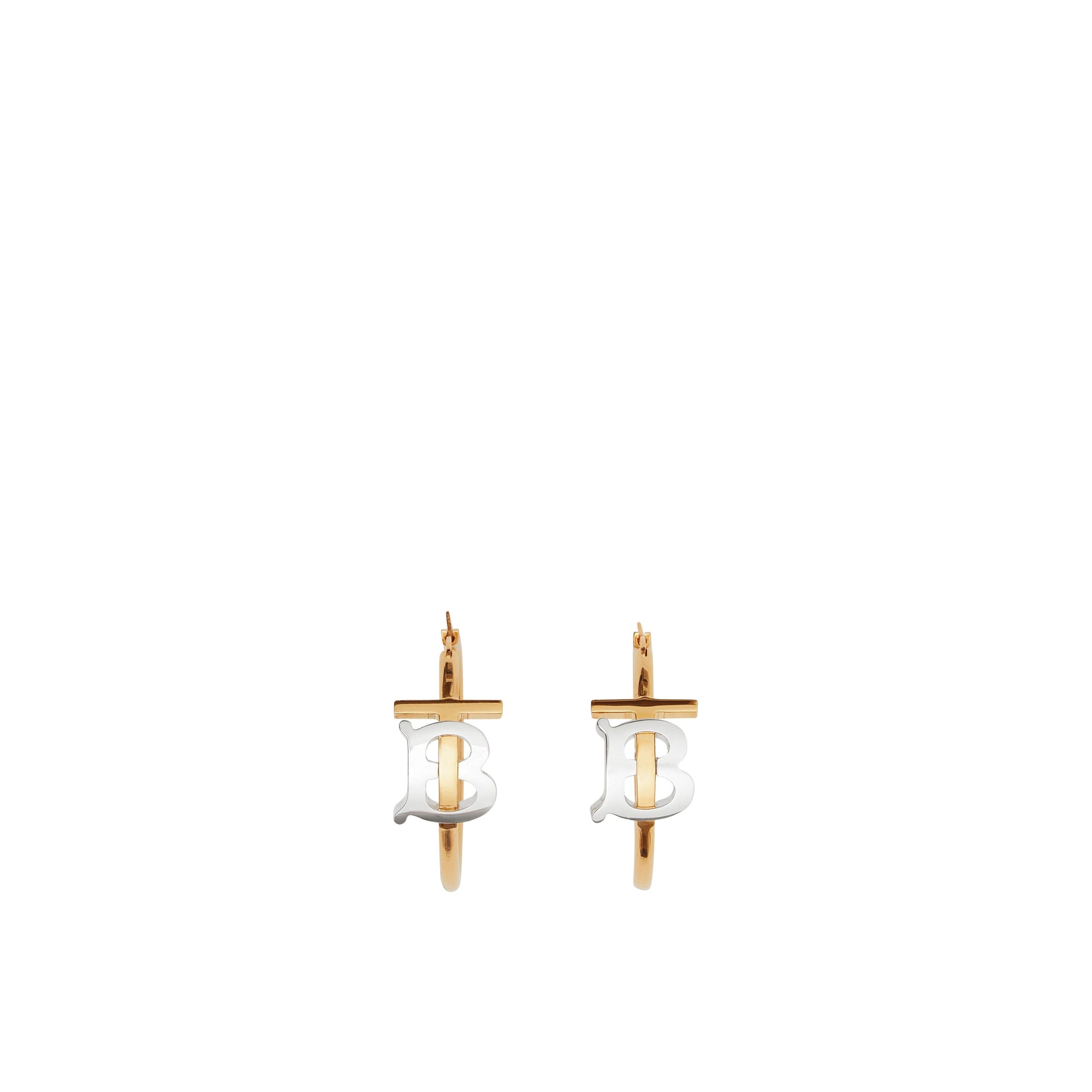 Boucles d'oreilles plaquées or et palladium Monogram - Light gold & Palladiom