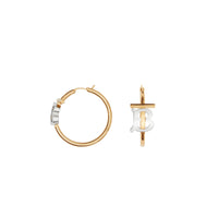 Boucles d'oreilles plaquées or et palladium Monogram - Light gold & Palladiom