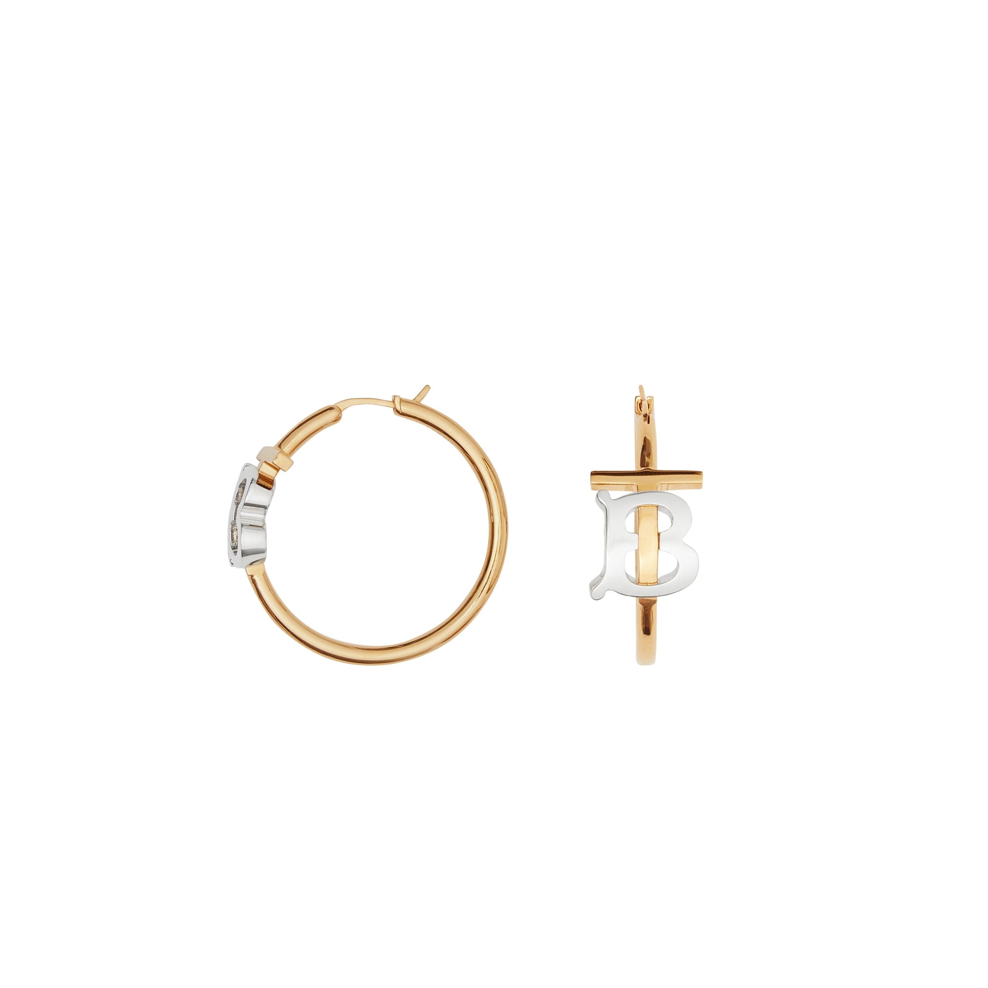 Boucles d'oreilles plaquées or et palladium Monogram - Light gold & Palladiom