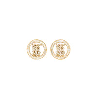 Boucles d'oreilles monogramme plaquées or à cristaux - Light Gold & Crystal