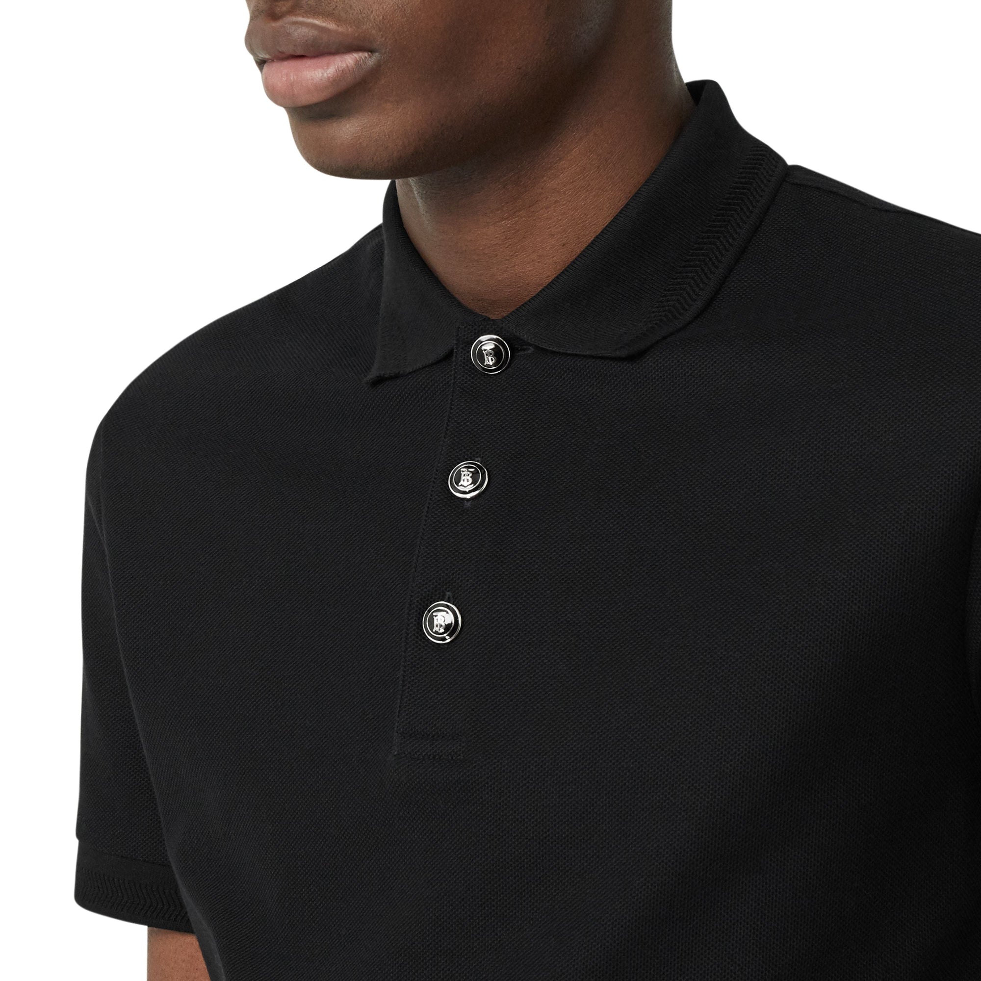 Polo en piqué de coton - Black