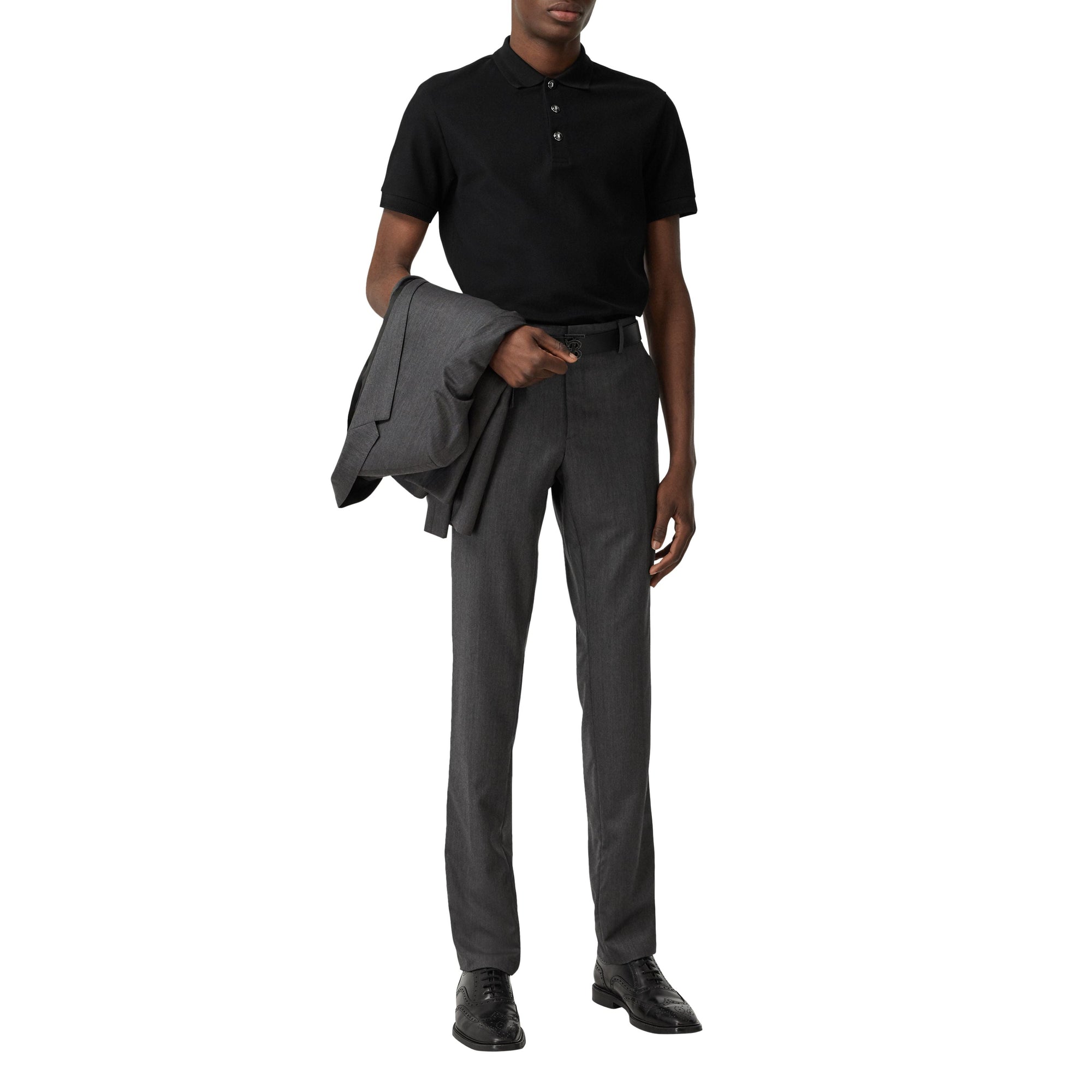 Polo en piqué de coton - Black