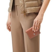 Petit portefeuille en cuir grainé avec sangle amovible - Tan