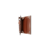 Petit portefeuille en cuir grainé avec sangle amovible - Tan