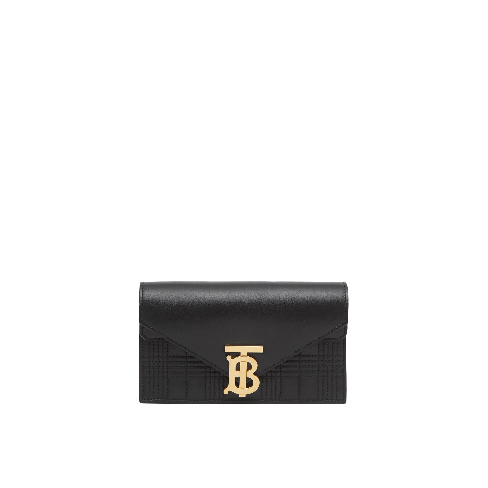 Sac pochette TB ceinturé en cuir matelassé - Black