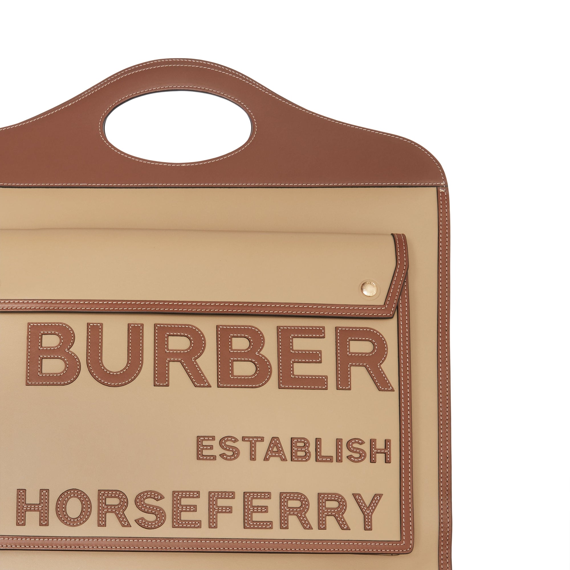 Sac Pocket extra-large en cuir avec appliqué Horseferry - Honey