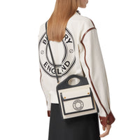 Mini sac Pocket en toile et cuir à logo - Black